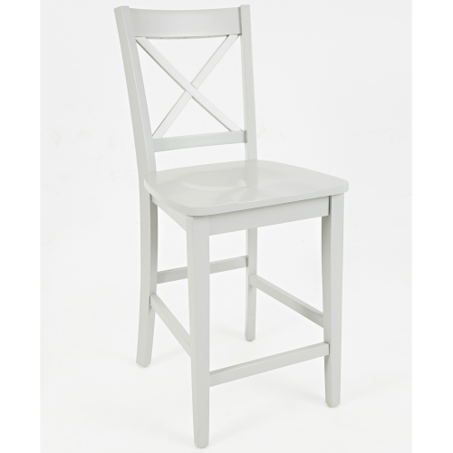 Simplicity X Back Counter Stool in Dove Grey Finish (Set of 2)